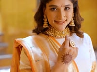 Off White Zari Weaving Paithani Lehenga Choli