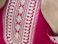 Rani Pink Silk Embroidery Work Gown