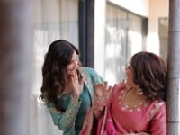 Peach Fendi Crush Embroidery Sharara Suit