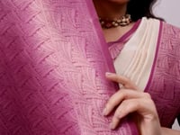 Beige-Wine Paper Silk Zari Weaving Saree