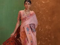 Rose Pink Cotton Pashmina Weaving Saree