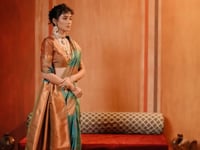 Dusty Teal Handloom Silk Saree