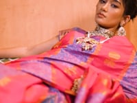 Pinkish Red Handloom Silk Saree
