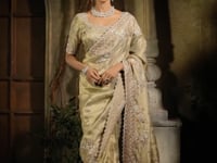 Pastel Green Silk Heavy Embroidery Saree