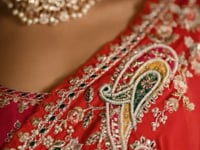 Rani Pink Silk Heavy Embroidery Saree