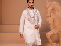 White Embroidery Work Kurta With Dupatta