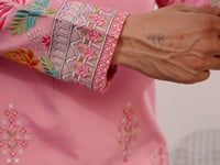 Soft Pink Embroidery Work Kurta Set