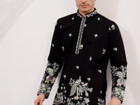 Black Embroidered Kurta Set