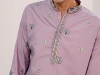 Pastel Purple Embroidered Kurta Set