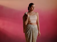 Green Tasar Silk Stylish Indo-Western