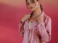 Pink Tasar Silk Stylish Indo-Western