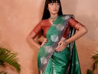 Teal Green Handloom Weaving Silk Saree