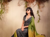 Olive-Yellow Handloom Cotton Saree