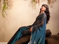 Teal Blue-Green Handloom Cotton Saree