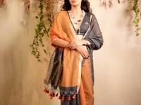 Mustard-Orange Handloom Cotton Saree