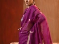 Plum Purple Silk Zari Weaving Saree