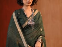 Zucchini Green Silk Zari Weaving Saree