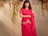Dark Fuchsia Zari Weaving Silk Saree