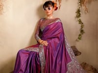 Deep Purple Kanjivaram Silk Saree