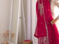 Dark Pink Embroidery Work Sharara Set