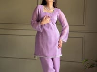 Lavender Designer Silk Salwar Suit