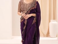Blooming Violet Georgette Party wear Saree