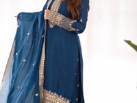Teal Blue Embroidery Work Salwar Suit