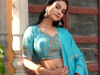 Pista Green Georgette Embroidery Lehenga Choli