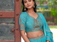 Sky Blue Georgette Embroidery Lehenga Choli