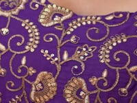 Plum Purple Georgette Embroidery Lehenga Choli