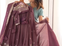 Onion Sequins Embroidery Lehenga Choli