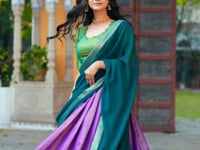 Lavender Kanchipuram Lehenga Choli