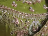 Parrot Green Silk Heavy Embroidered Saree