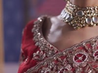 Rust Red Silk Heavy Embroidered Saree