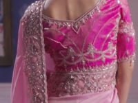 Blossom Pink Silk Heavy Embroidered Saree