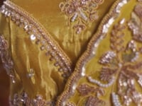 Deep Yellow Silk Heavy Embroidered Saree