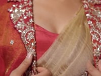 Golden Beige Ready To Wear Saree