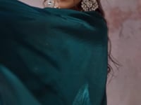 Bottle Green Ready To Wear Saree