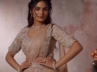 Frosted Peach Ready To Wear Saree