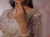 Taupe Beige Ready To Wear Saree