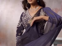 Purple-Gold Ready To Wear Saree