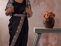 Smoky Black Ready To Wear Saree