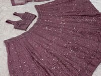 Mauve Pink Embroidery Work Lehenga Choli