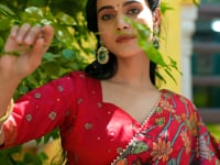 Sea Green Tasar Silk Printed Lehenga Choli