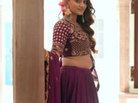 Mulberry Purple Embroidered Lehenga Choli