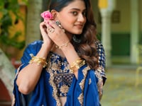 Nile Blue Embroidered Lehenga Choli