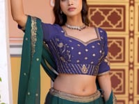 Peacock Green Embroidered Lehenga Choli