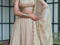 Cream Beige Fendi Embroidery Lehenga Choli