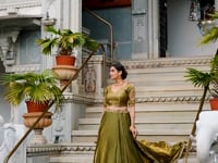 Olive Green Fendi Embroidery Lehenga Choli