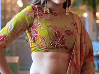 Olive Yellow Floral Printed Lehenga Choli